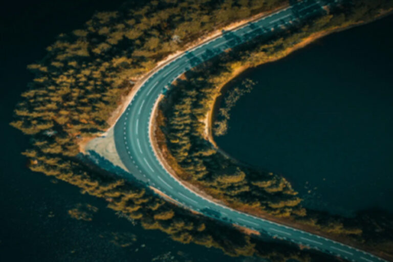 curved highway through coastline