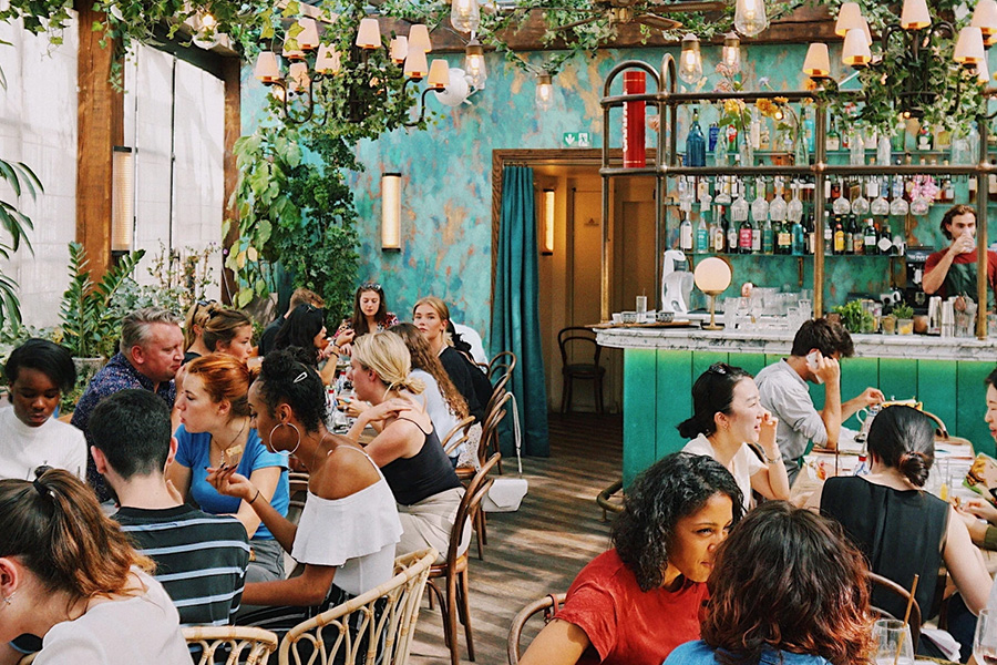 diners enjoying restaurant