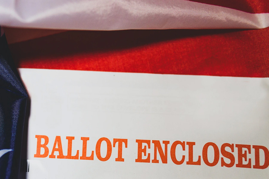 envelope reading "ballot enclosed"