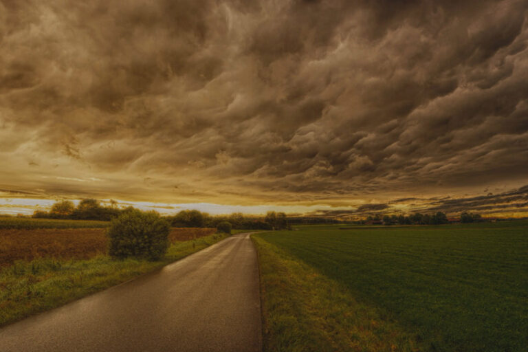 country road before a storm