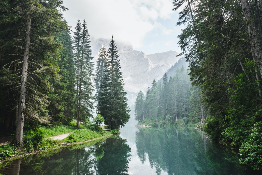 river with mountains