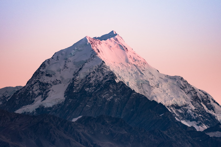 rugged mountain with sunset