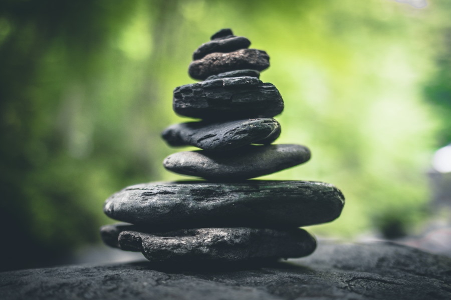 rocks balancing on each other