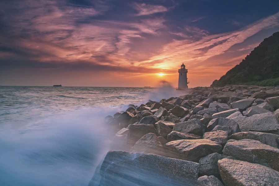 lighthouse on shoreline