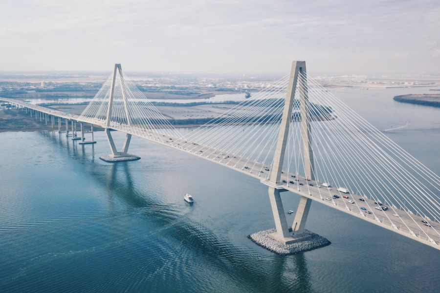 modern bridge across river