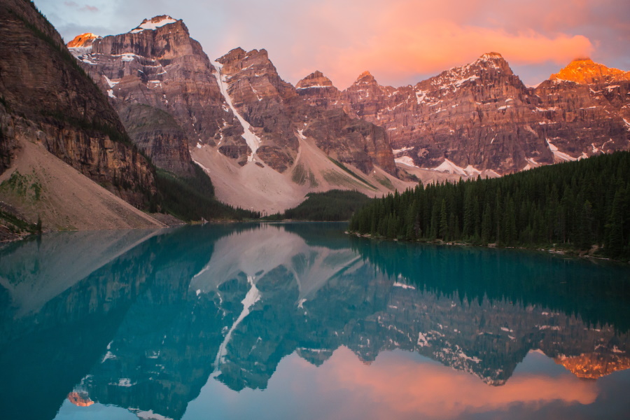 mountains with upside down reflection