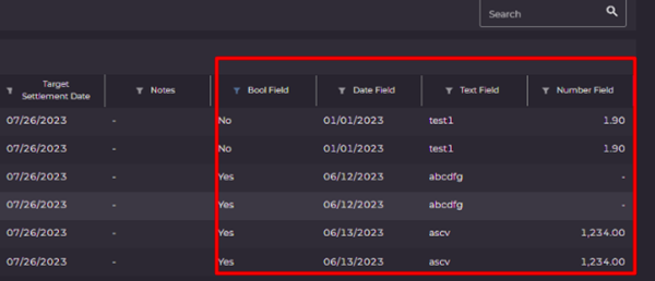 IMTC screenshot showing custom portfolio fields