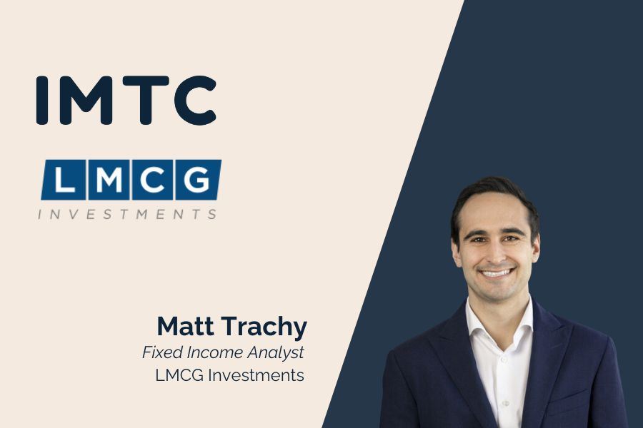 IMTC and LMCG logos with headshot, name, and title for Matt Trachy at LMCG Investments