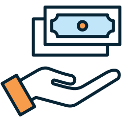 Managing cash and cash flows icon