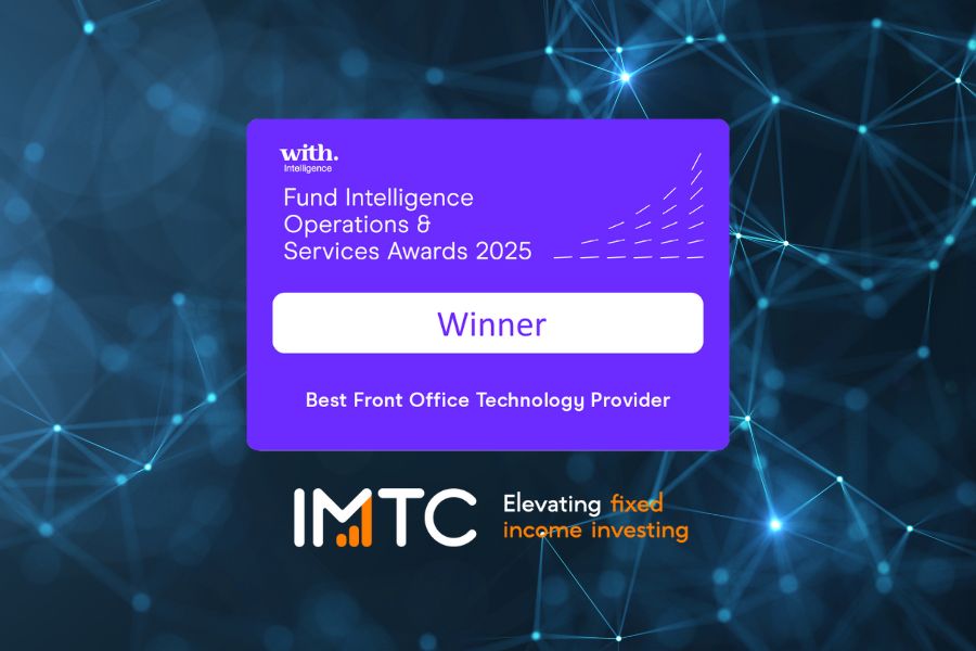 Banner announcing IMTC wins Best Front Office Technology Provider from Fund Intelligence in 2025